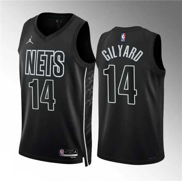Mens Brooklyn Nets #14 Jacob Gilyard Black Draft Statement Edition Stitched Basketball Jersey Dzhi->->NBA Jersey